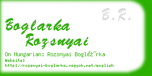 boglarka rozsnyai business card